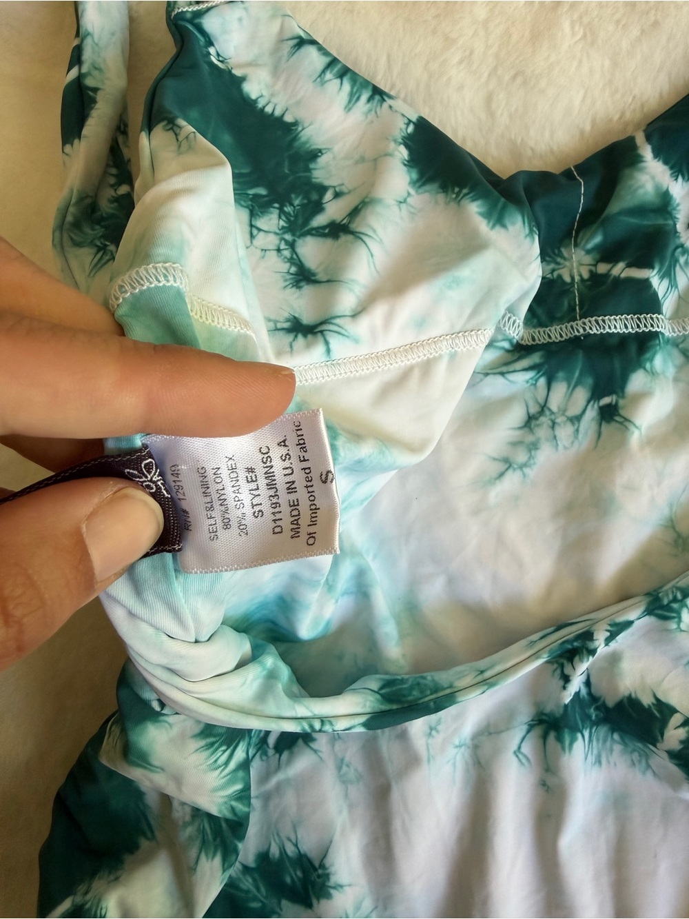 Dippin Daisy’s Swimwear One Piece Teal Tie Dye Size Small - Picture 8 of 9